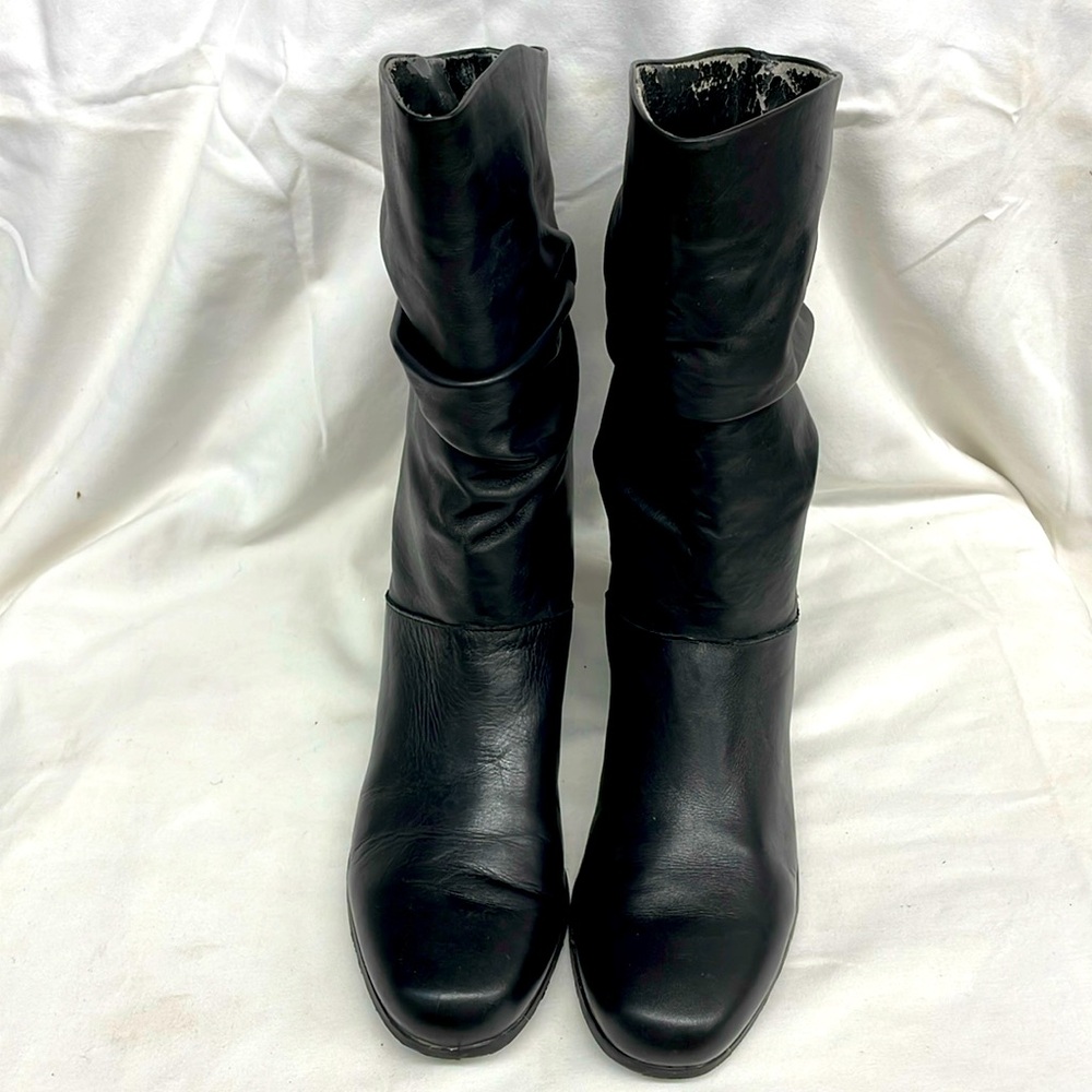 Arturochiang leather mid calf low heel boots ladies sz 8.5m 6/22/4